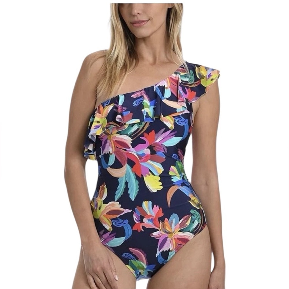 La Blanca One Ruffle Shoulder Mio Swimsuit Size 10